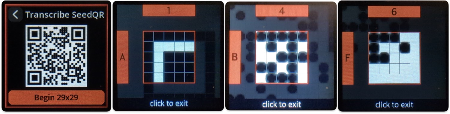 SeedSigner's manual SeedQR transcription interface